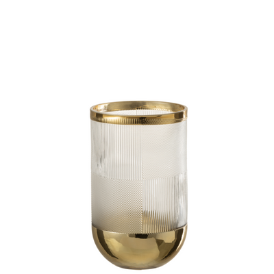 VASE CYLINDRICAL PATTERN GLASS TRANSPARENT/OR SMALL