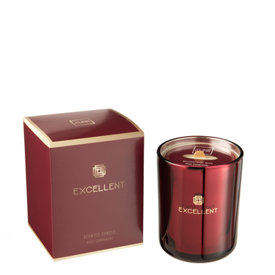 SCENTED CANDLE EXCELLENT ROSE CHAMPAGNE WINE RED MEDIUM-80U