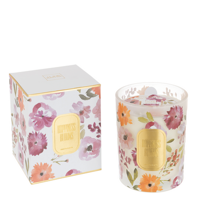 SCENTED CANDLE HAPPINESS BLOOMS WHITE LARGE-70U