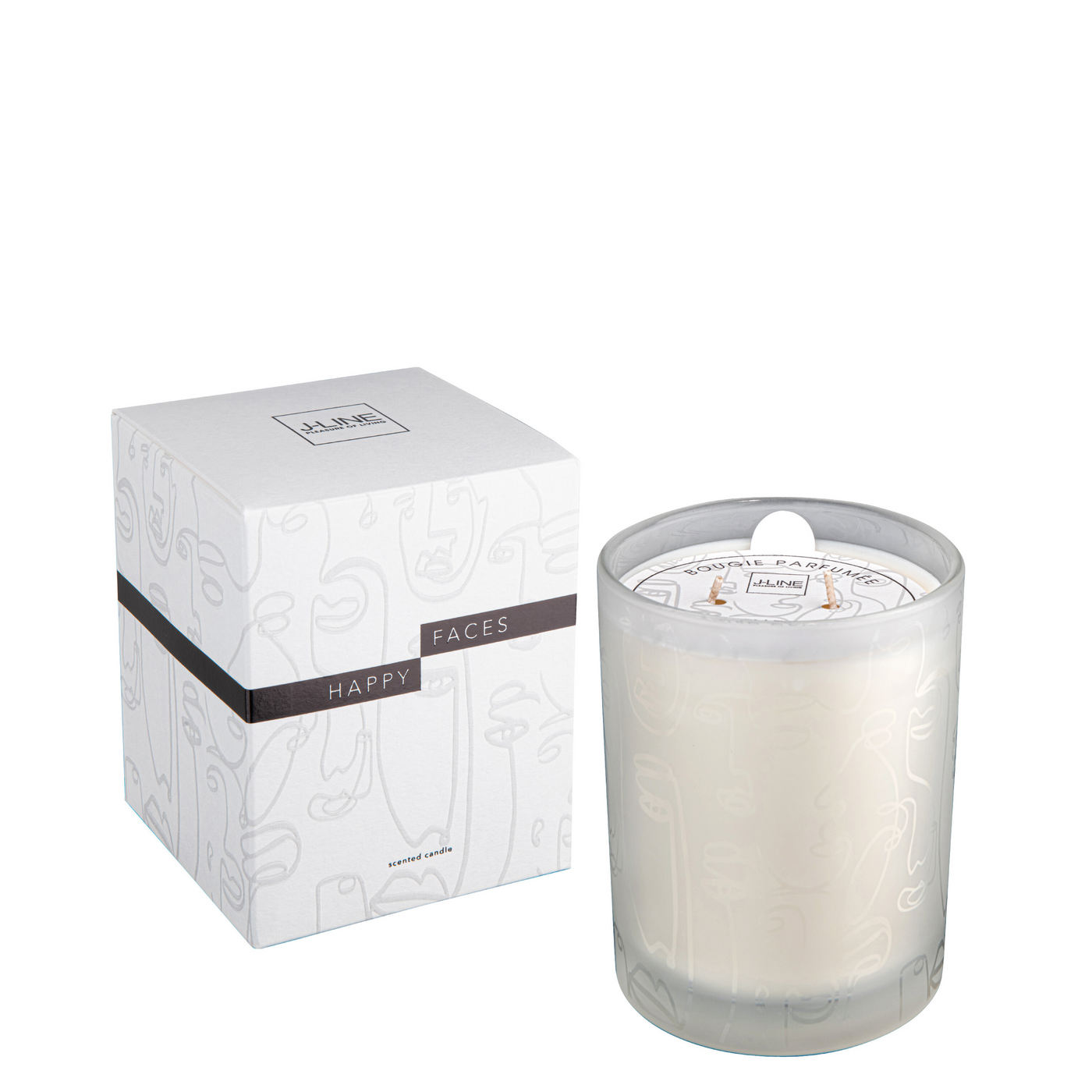 SCENTED CANDLE HAPPY FACES WHITE LARGE-70U