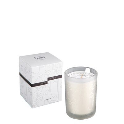 SCENTED CANDLE HAPPY FACES WHITE SMALL-35U