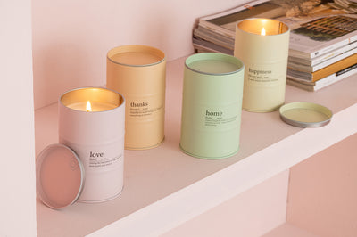 Candle Home Quote English-French Pastel 55-H Assortment Of 4