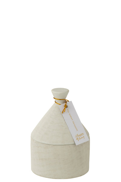 Candle Ceramic Jar Sapphire Amber Tea Wax White-40H