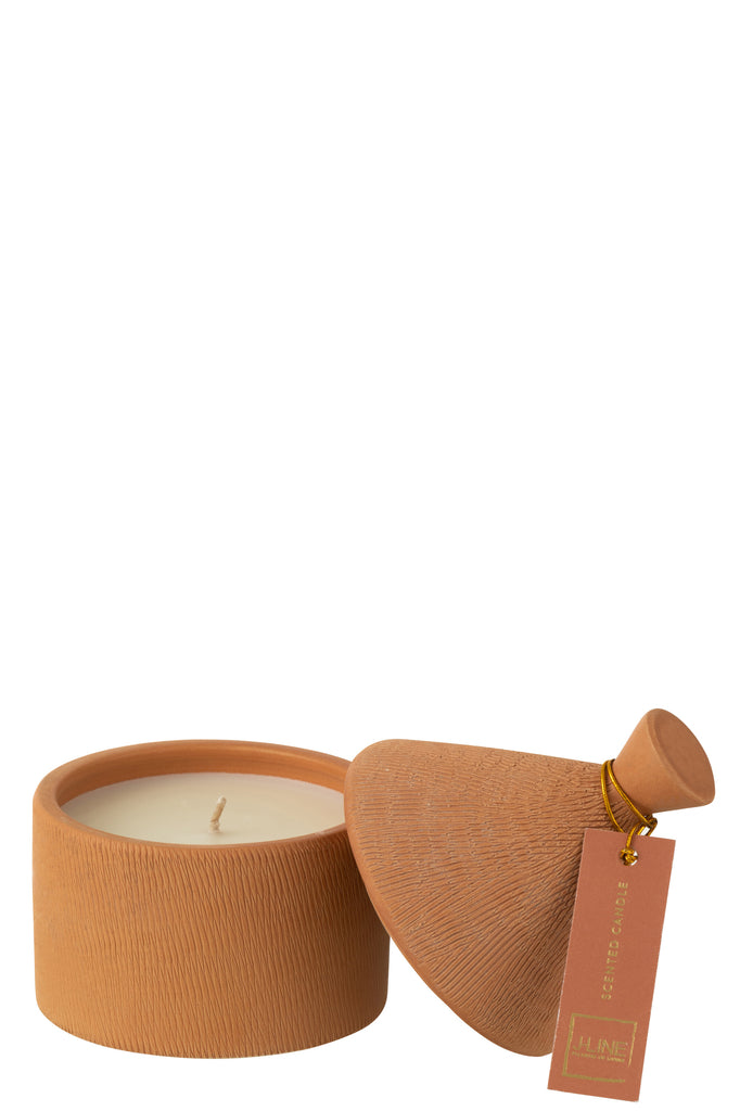 Candle Ceramic Jar Mimosa & Rose Wax Terracota-40H