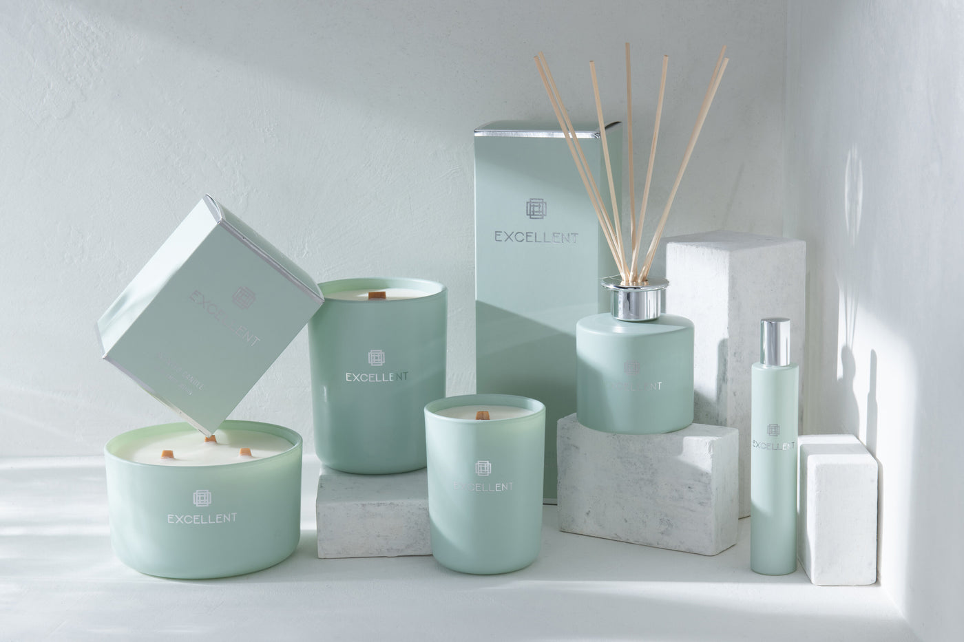 HOME FRAGRANCE EXCELLENT GLASS MINT GREEN