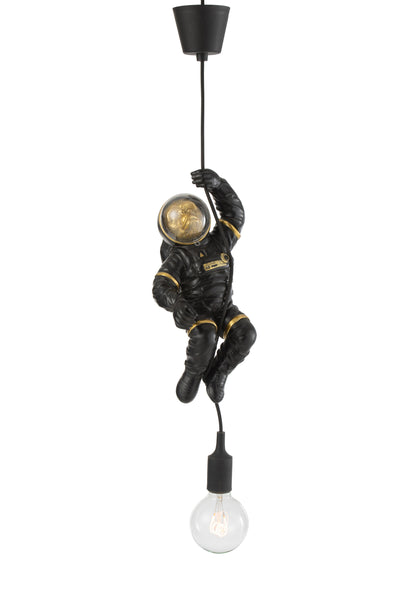 LAMP HANGING ASTRONAUT POLY BLACK/GOLD