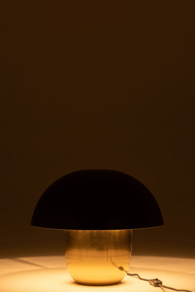 LAMP MUSHROOM IRON BLACK/GOLD SMALL