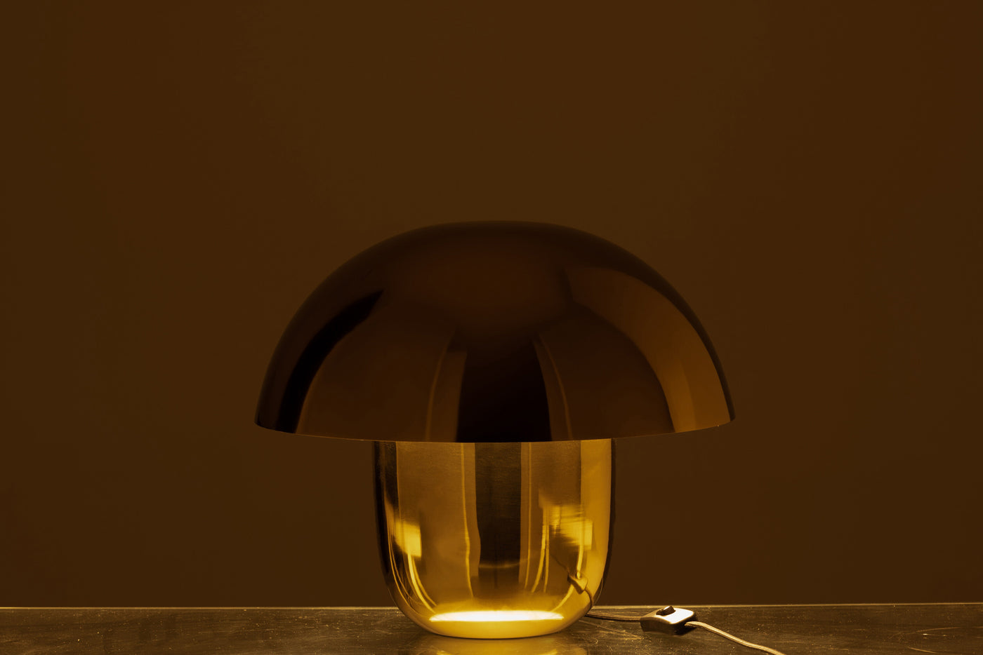 LAMP MUSHROOM IRON GOLD SMALL