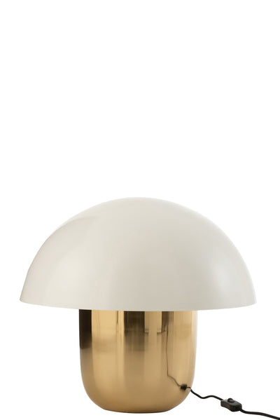 LAMP MUSHROOM IRON WHITE/GOLD LARGE