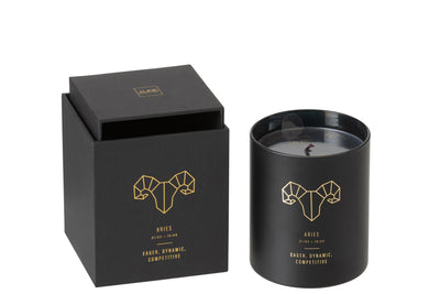 SCENTED CANDLE ASTRO ARIES BLACK-50H