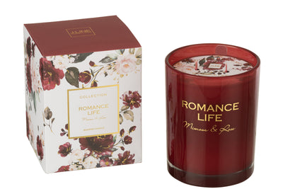SCENTED CANDLE ROMANCE LIFE MIMOSA&ROSA RED LARGE-70H