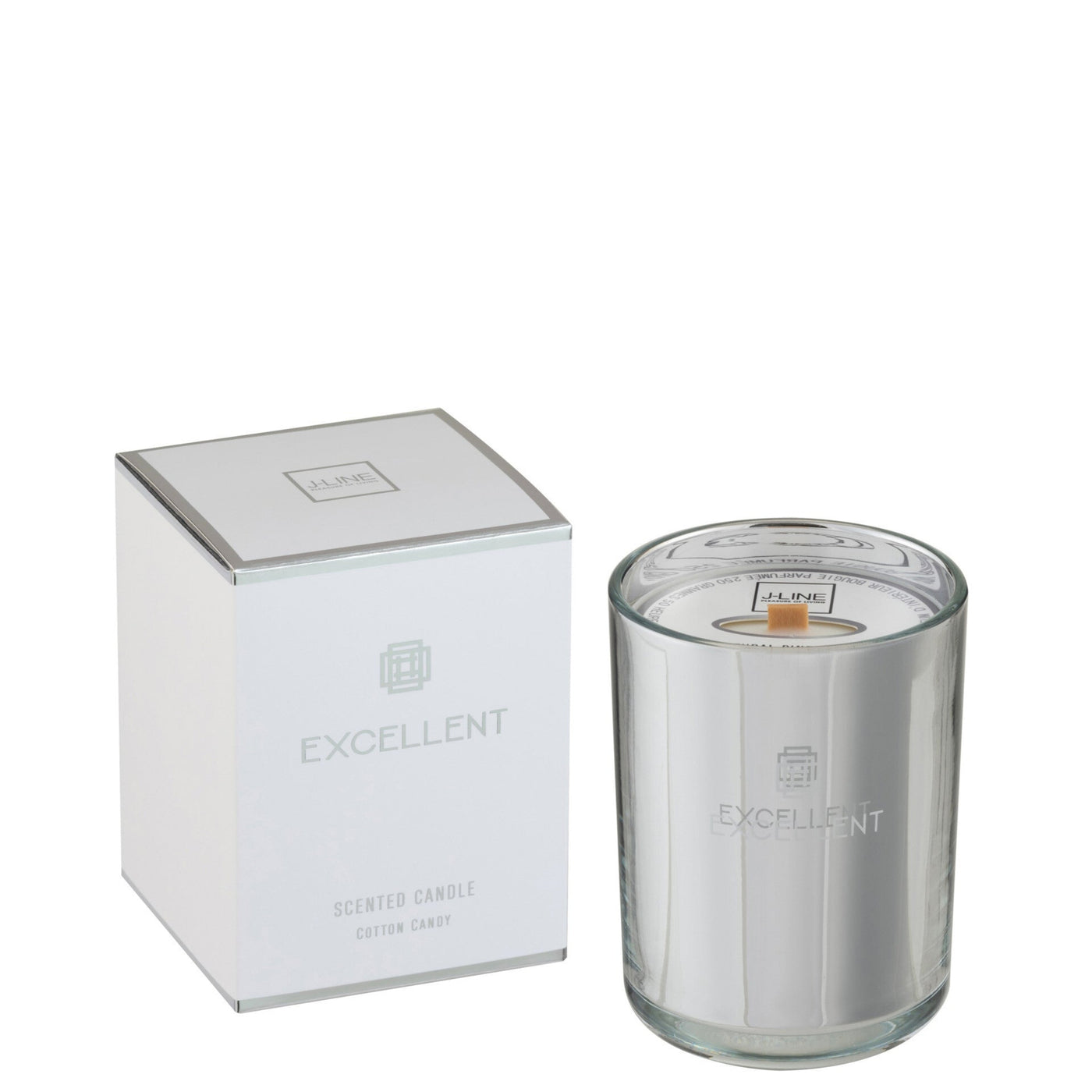 SCENTED CANDLE EXCELLENT COTTON CANDY SILVER SMALL-50HOURS