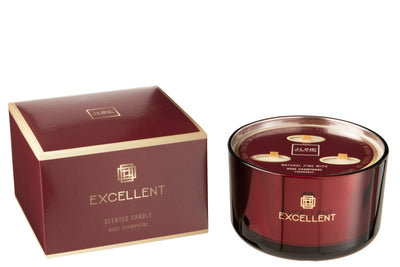 SCENTED CANDLE EXCELLENT ROSE CHAMPAGNE WINE RED LARGE-40U