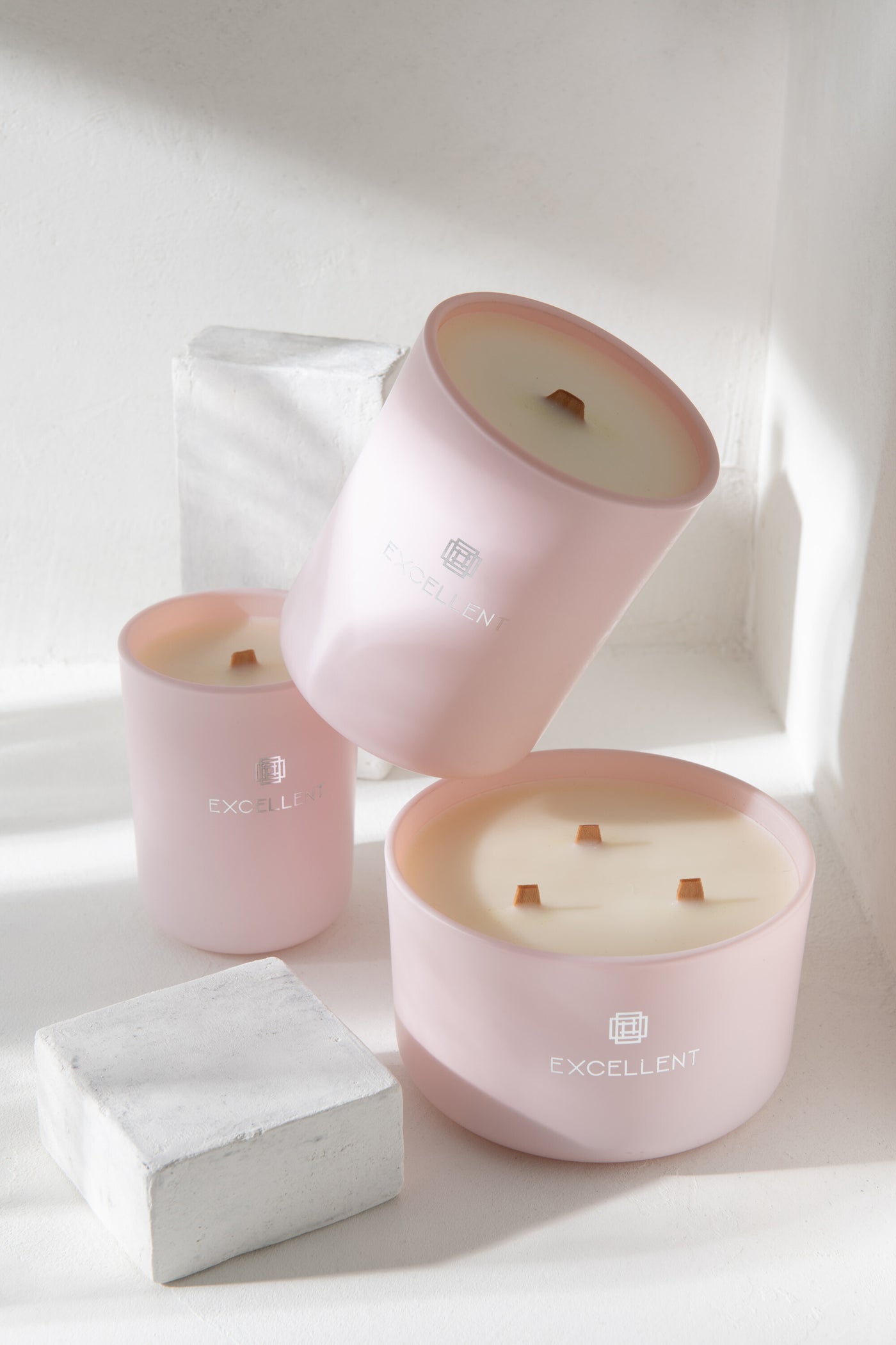 SCENTED CANDLE EXCELLENT GLASS PINK MEDIUM-80U