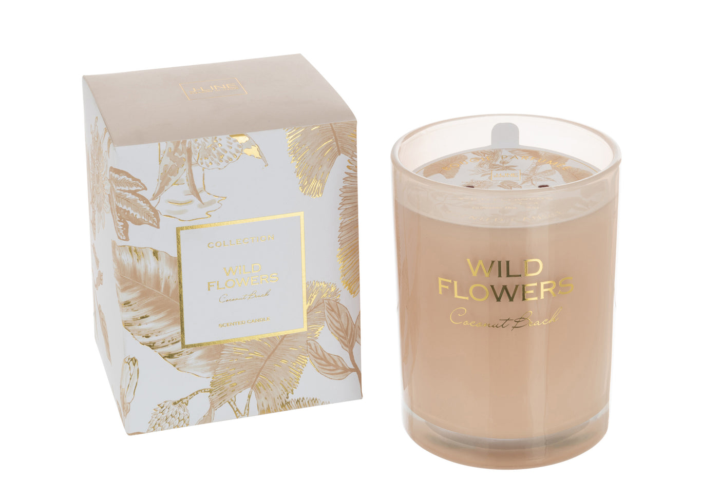 SCENTED CANDLE WILD FLOWERS BEIGE LARGE-70U