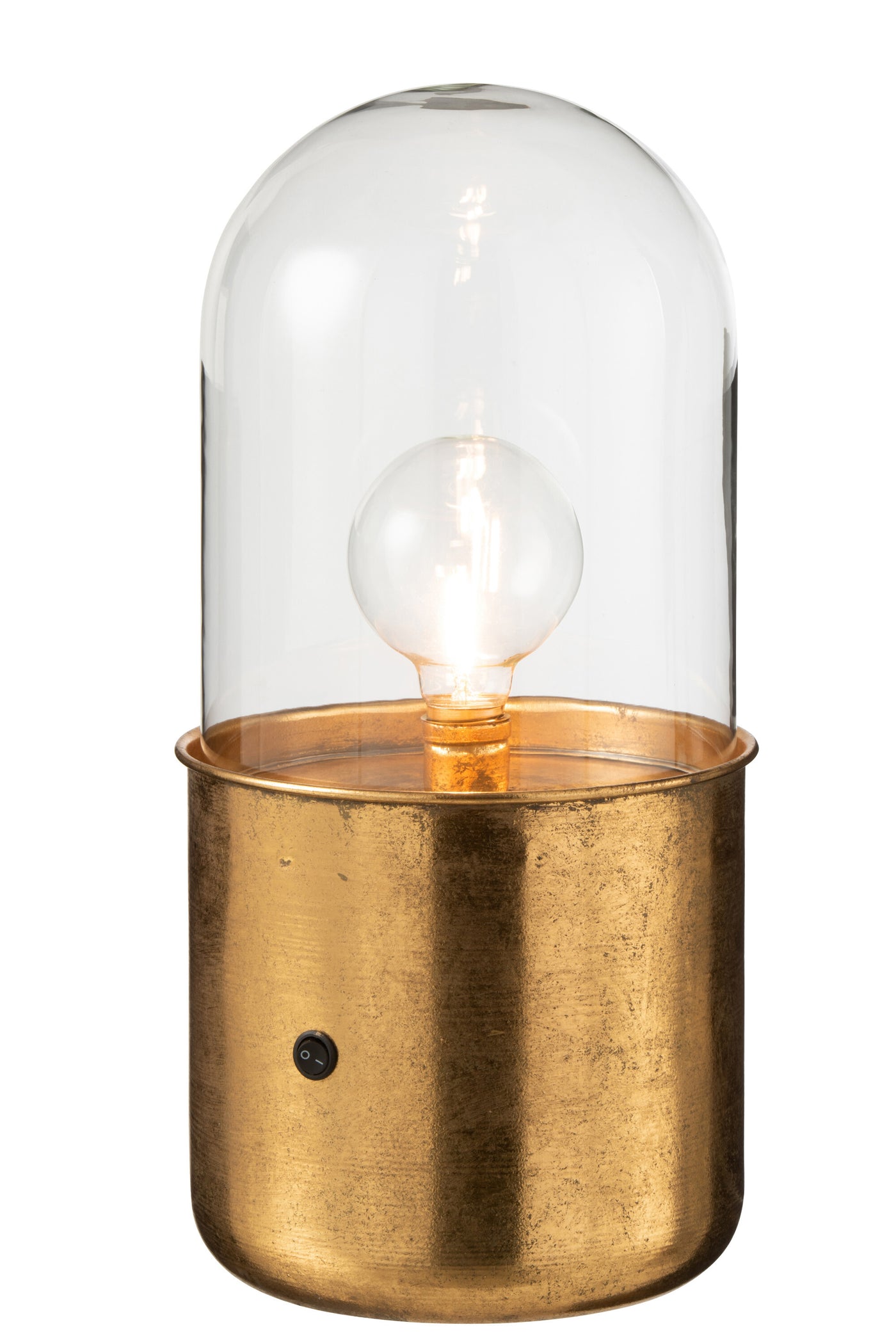 TABLE LAMP ANTIQUE LED GLASS/ZINC GOLD LARGE