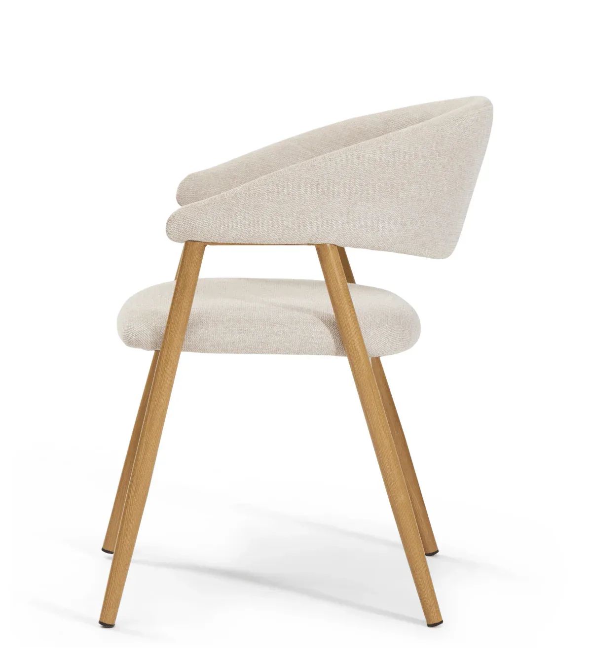 Ebba eetkamerstoel beige, zijaanzicht