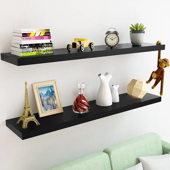 Casaria zwevende wandplank zwart – detail