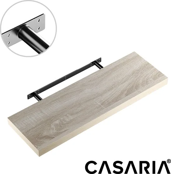 Casaria zwevende wandplank zwart – zijaanzicht