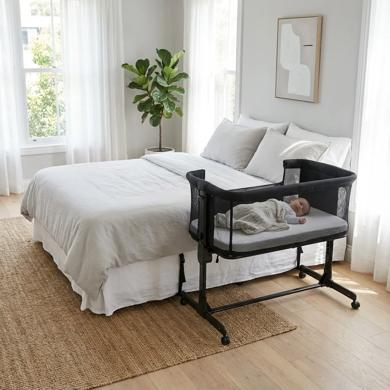 Snoozy co-sleeper naast het ouderbed
