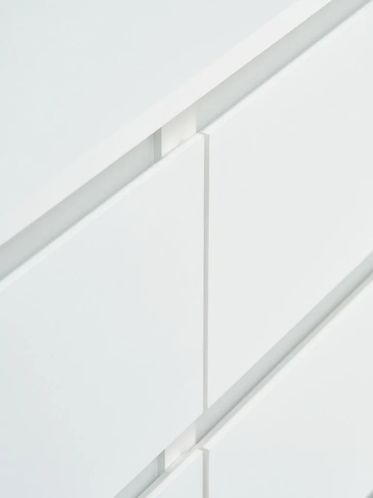 Detail van de greeploze lades
