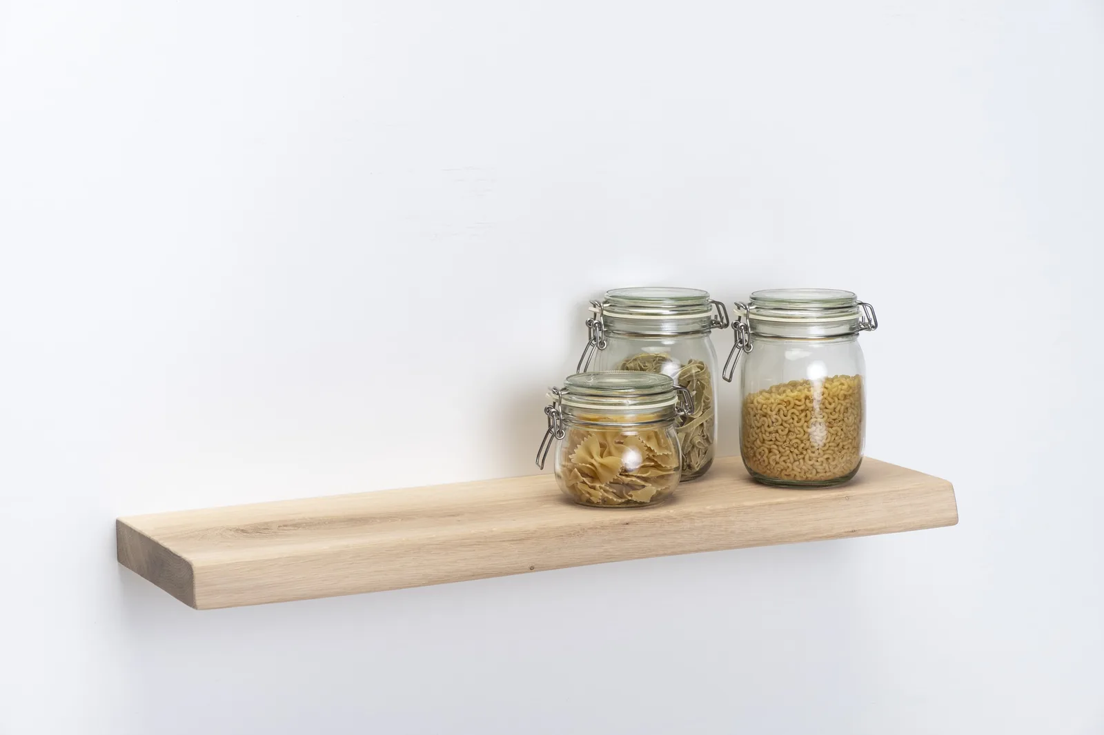 Eiken wandplank 4 cm – zijaanzicht
