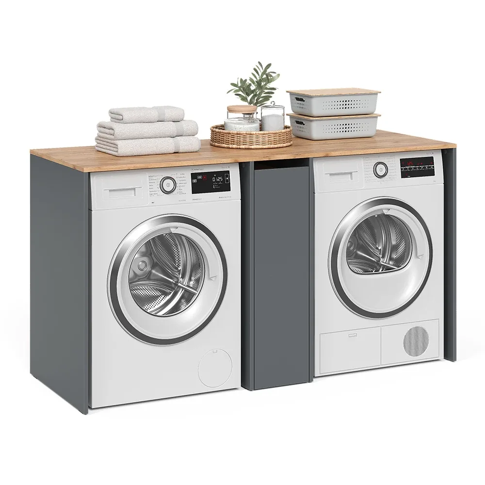 Viktor wasmachinekast met wasmachine en droger