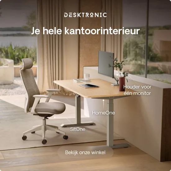 HomeOne zit-sta bureau olijfgroen – achteraanzicht