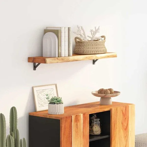 Acaciahouten wandplank aan de muur
