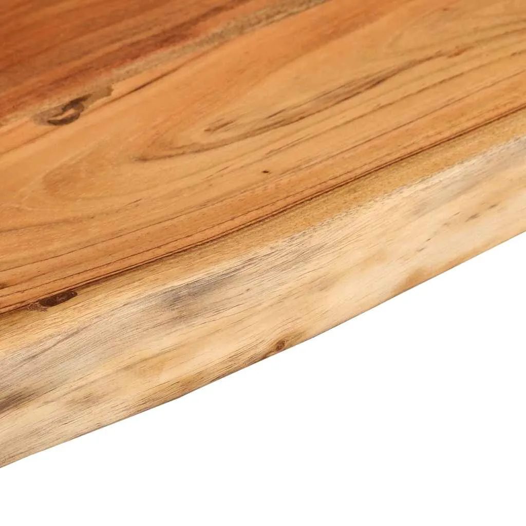 Detail van de natuurlijke rand van de acaciahouten plank
